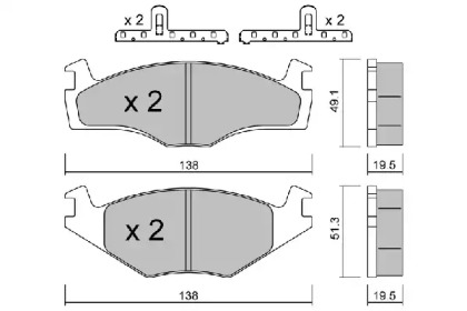 Тормозные колодки AISIN для VW GOLF II (19E, 1G1) 1.8 i Cat Syncro